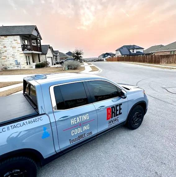 Bree HVAC branded service truck in Central Texas