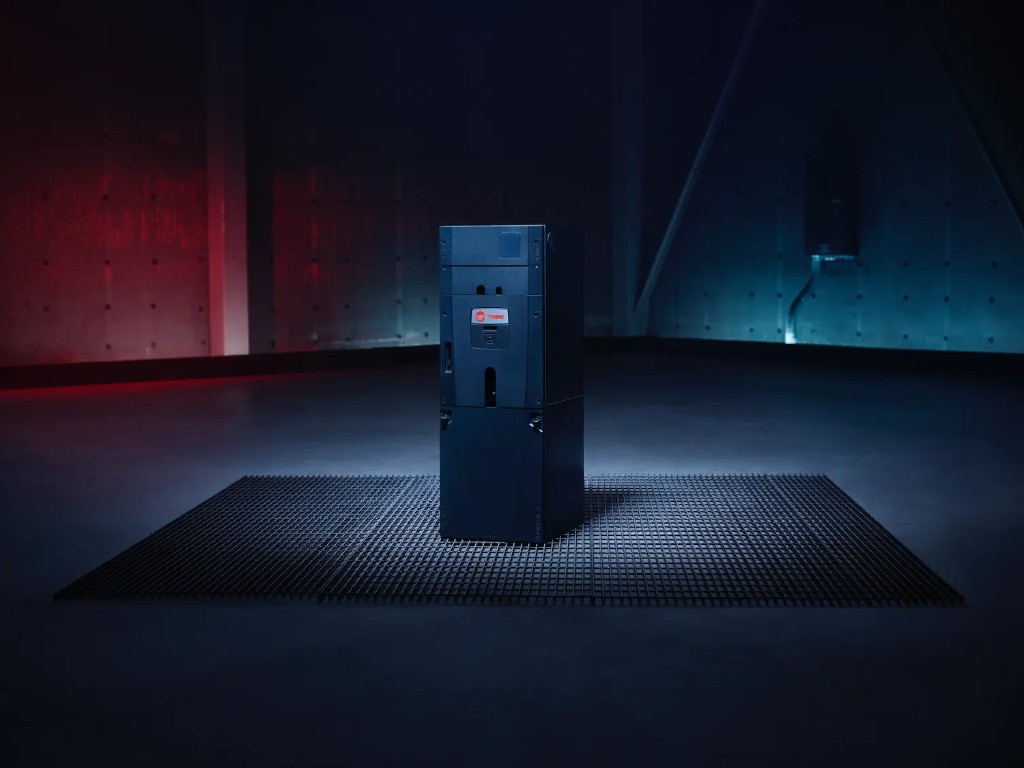 Trane Hyperion 5TAMX variable-speed air handler with Vortica blower and all-aluminum epoxy-coated coil